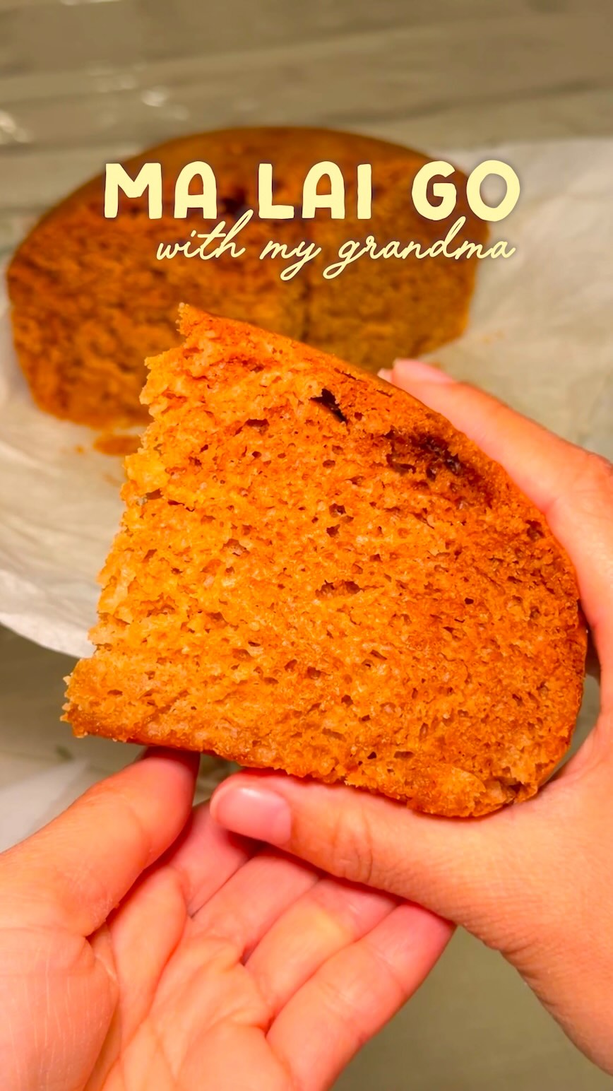 Fluffy slices of ma lai go brown sugar sponge cake
