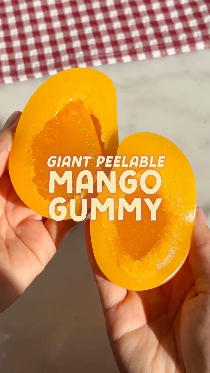 Giant peelable mango gummy from Walgreens